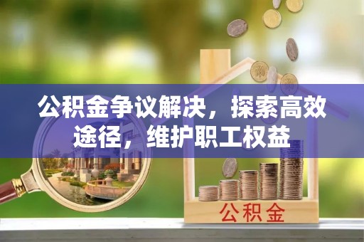 掇刀公积金争议解决，探索高效途径，维护职工权益