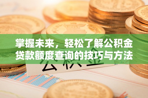 掇刀掌握未来，轻松了解公积金贷款额度查询的技巧与方法